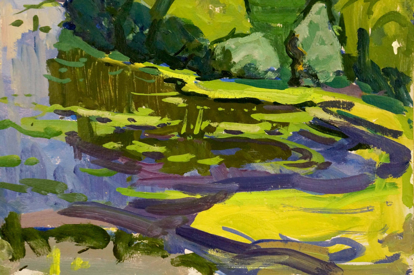Vibrant impressionistic oil painting On the Dnieper by Ruban Grigory Savelievich