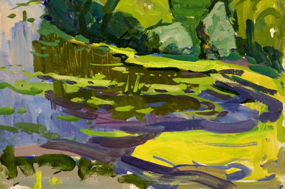 Vibrant impressionistic oil painting On the Dnieper by Ruban Grigory Savelievich