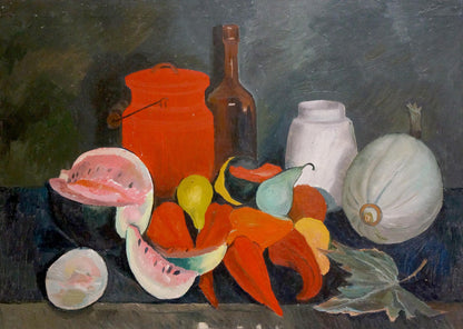 Oil painting Still life by Afanasyev Vladimir Nikolaevich with orange jar