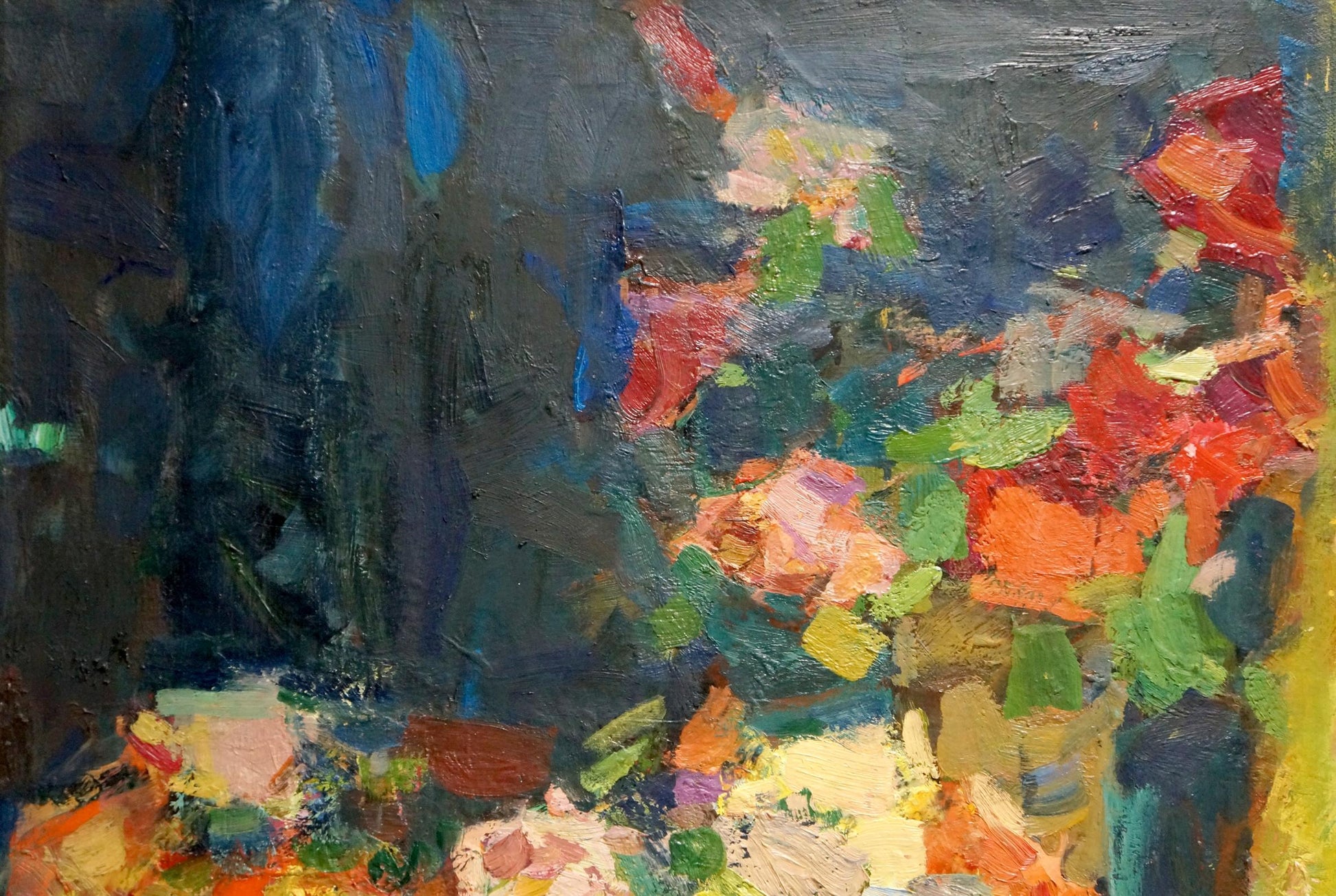 Vibrant Night Roses oil painting by Schwab Vladimir, bold colorful brushstrokes
