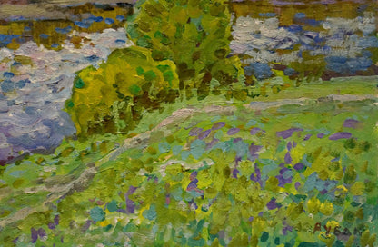 Oil painting In the Summer by the River by Ruban Grigory Savelievich