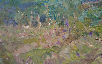 Oil painting Before the Storm by Fomin Anatoly Nikiforovich with lush green foliage