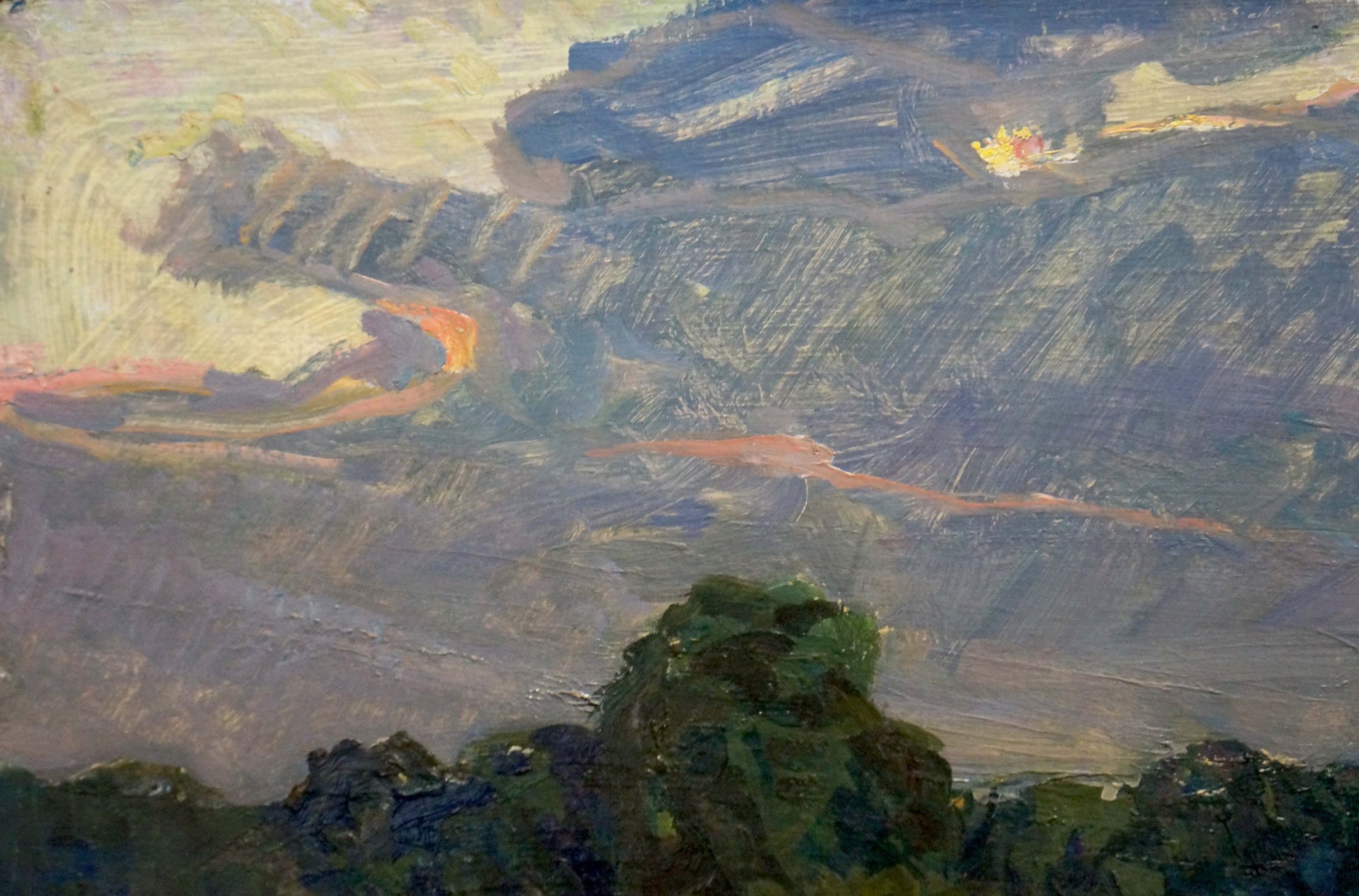 Oil painting Before the Storm by Fomin Anatoly Nikiforovich, rugged mountains