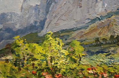Textured impressionist oil painting of Mount Ai-Petri by Zhugan Vladimir Alexandrovich
