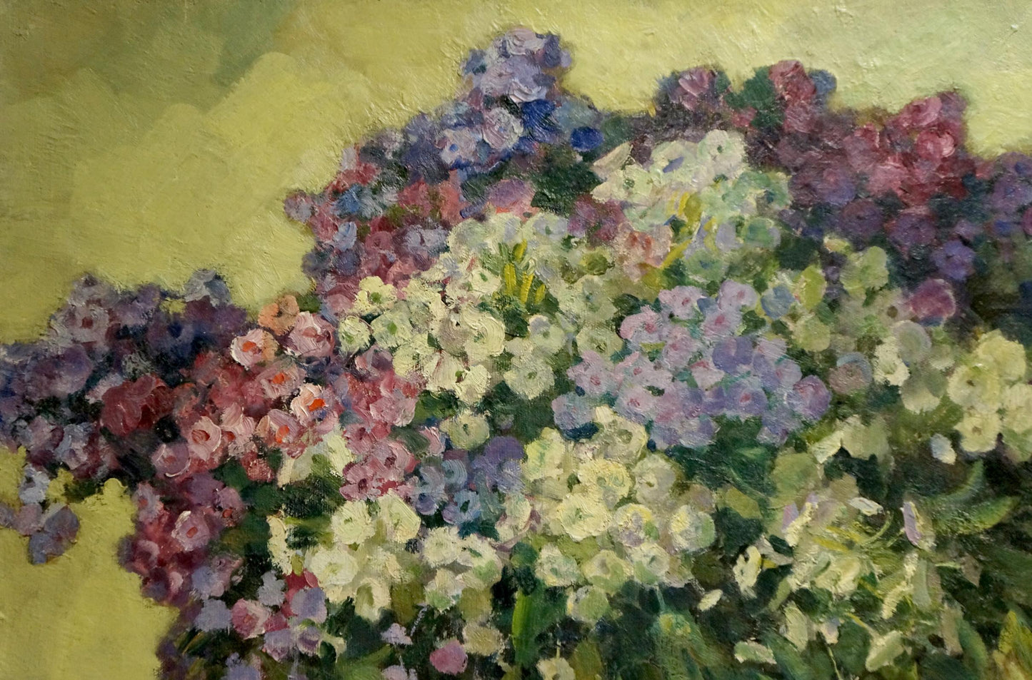 Vibrant oil painting Phlox by Suponin Petr Mikhailovich, lush purple flowers
