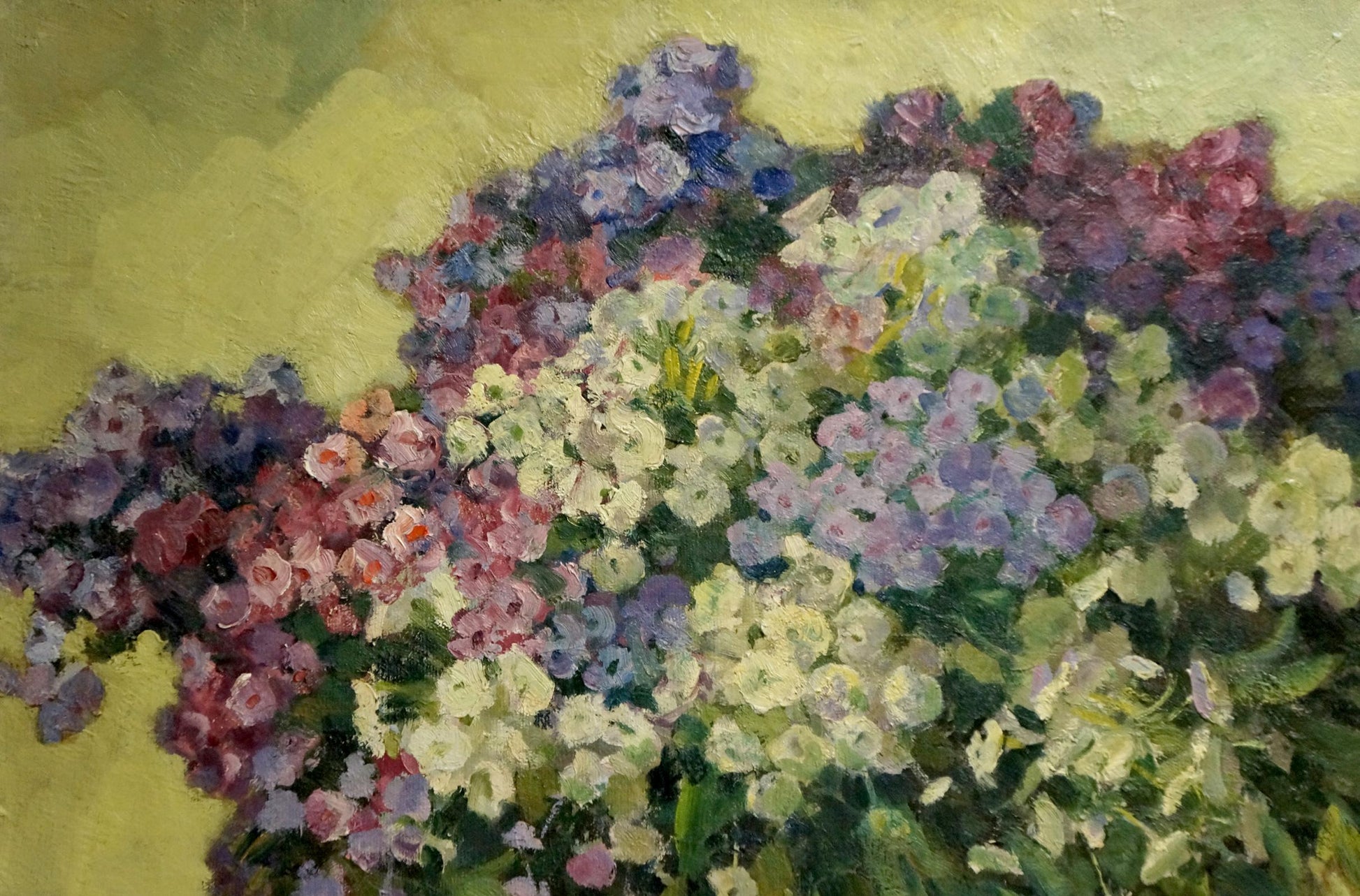 Vibrant oil painting Phlox by Suponin Petr Mikhailovich, lush purple flowers