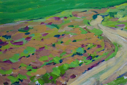 Vibrant impressionist oil painting Road to Town by Fomin Anatoly Nikiforovich