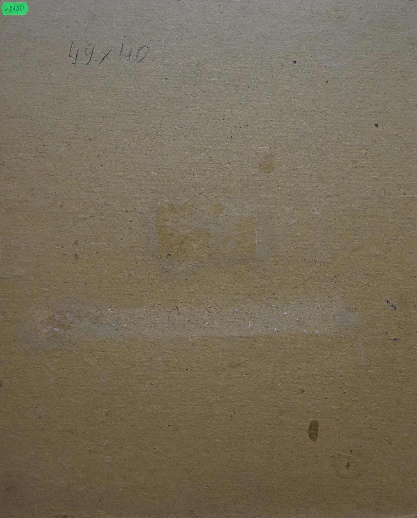 Back of beige textured oil painting Sweet still life and flowers with faint handwritten markings