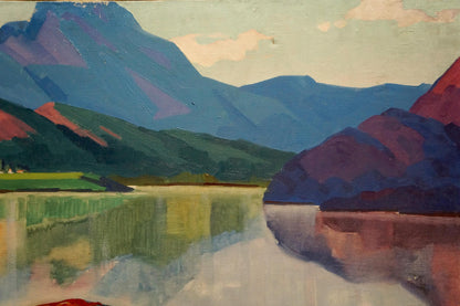 Serene oil painting of tranquil lake by Atayan Armen Arshakovich