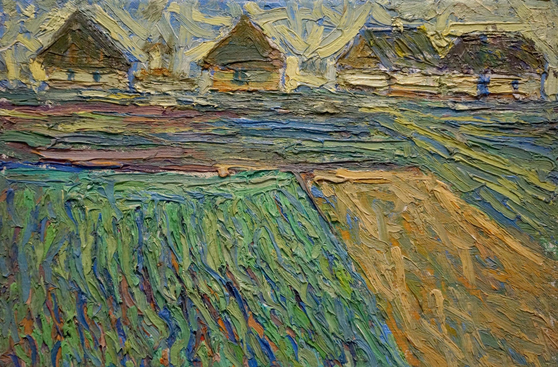 Impressionistic village landscape oil painting by Dupliy Sergey Alexandrovich