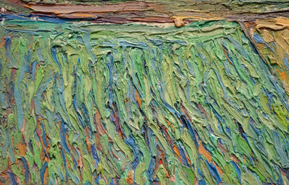 Abstract oil painting of village landscape by Dupliy Sergey Alexandrovich