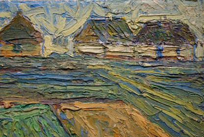 Impressionistic abstract oil painting of village landscape by Dupliy Sergey Alexandrovich