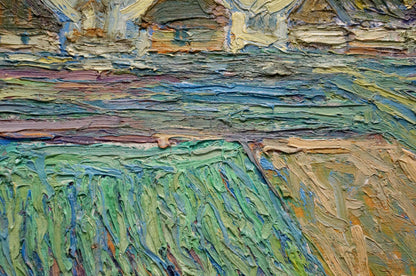 Abstract oil painting of village landscape by Dupliy Sergey Alexandrovich