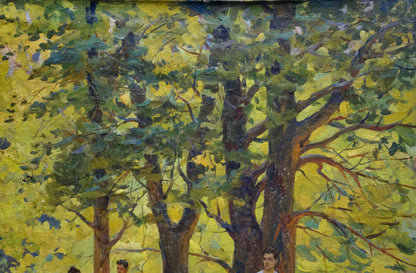 Vibrant impressionist oil painting of park by Bednoshey Daniil Panteleyevich