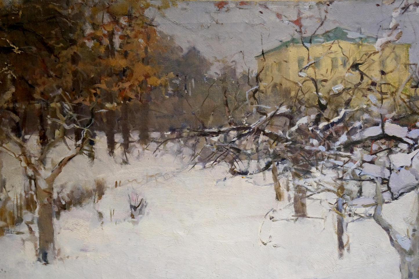 Winter landscape oil painting by Semykina Lyudmila Nikolaevna