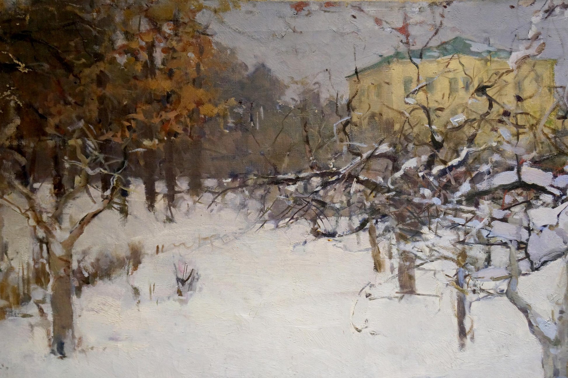 Winter landscape oil painting by Semykina Lyudmila Nikolaevna