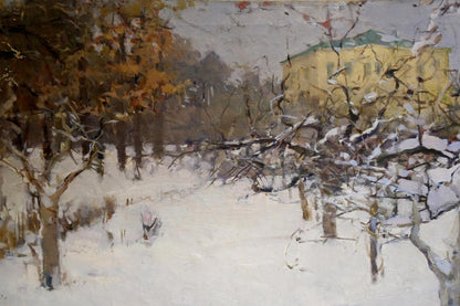 Winter landscape oil painting by Semykina Lyudmila Nikolaevna
