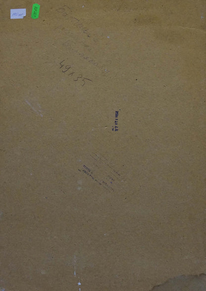 Back of beige textured canvas by Bortnikov Nikolay Fedorovich with labels