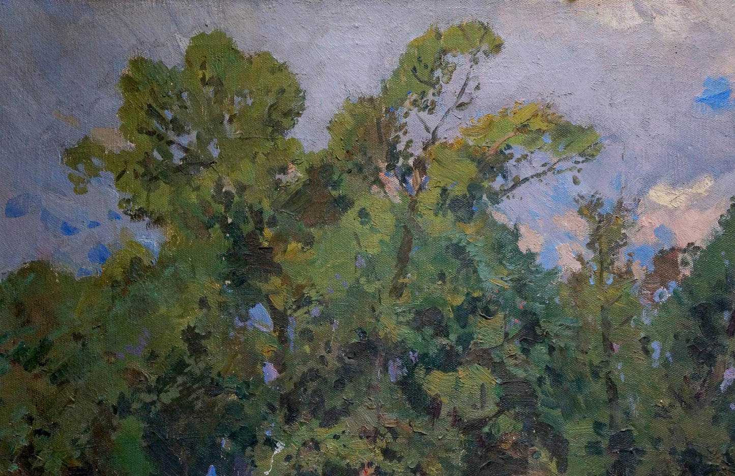 Oil painting Before the Storm by Khodchenko Lev Pavlovich, lush green trees