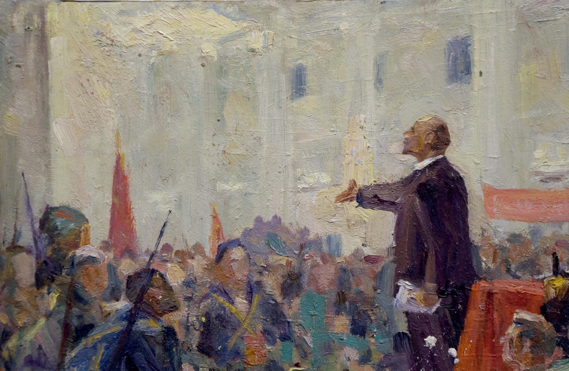 Oil painting of Lenin speaking at rally by Bazylev Nikolay Ivanovich