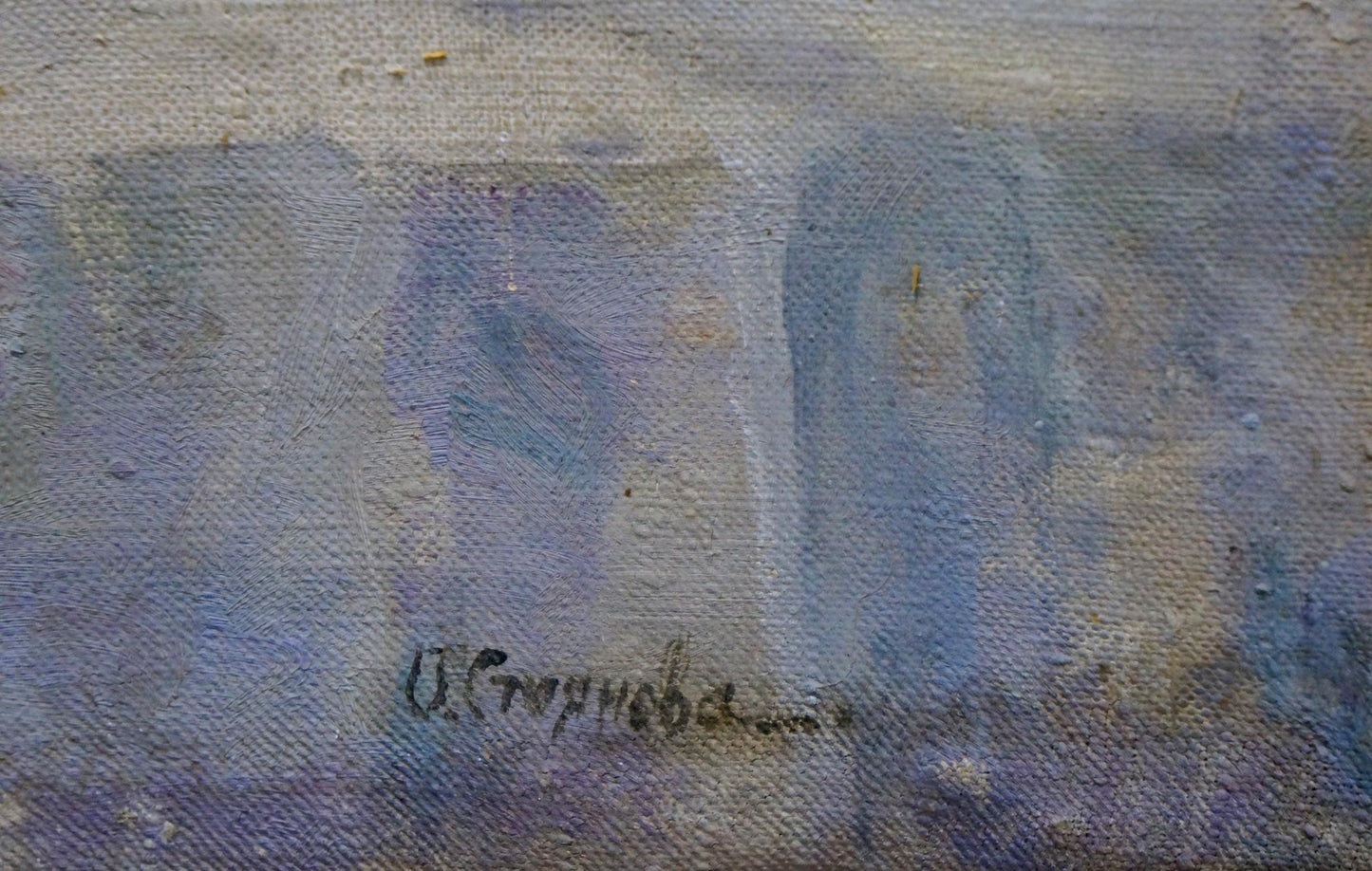Oil painting Still life by Ivan Stoyanov in blue and gray tones