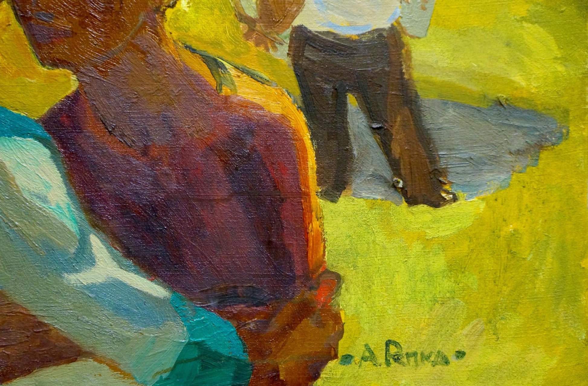 Vibrant impressionist oil painting Meeting sailors by Repka Alexander Sergeevich