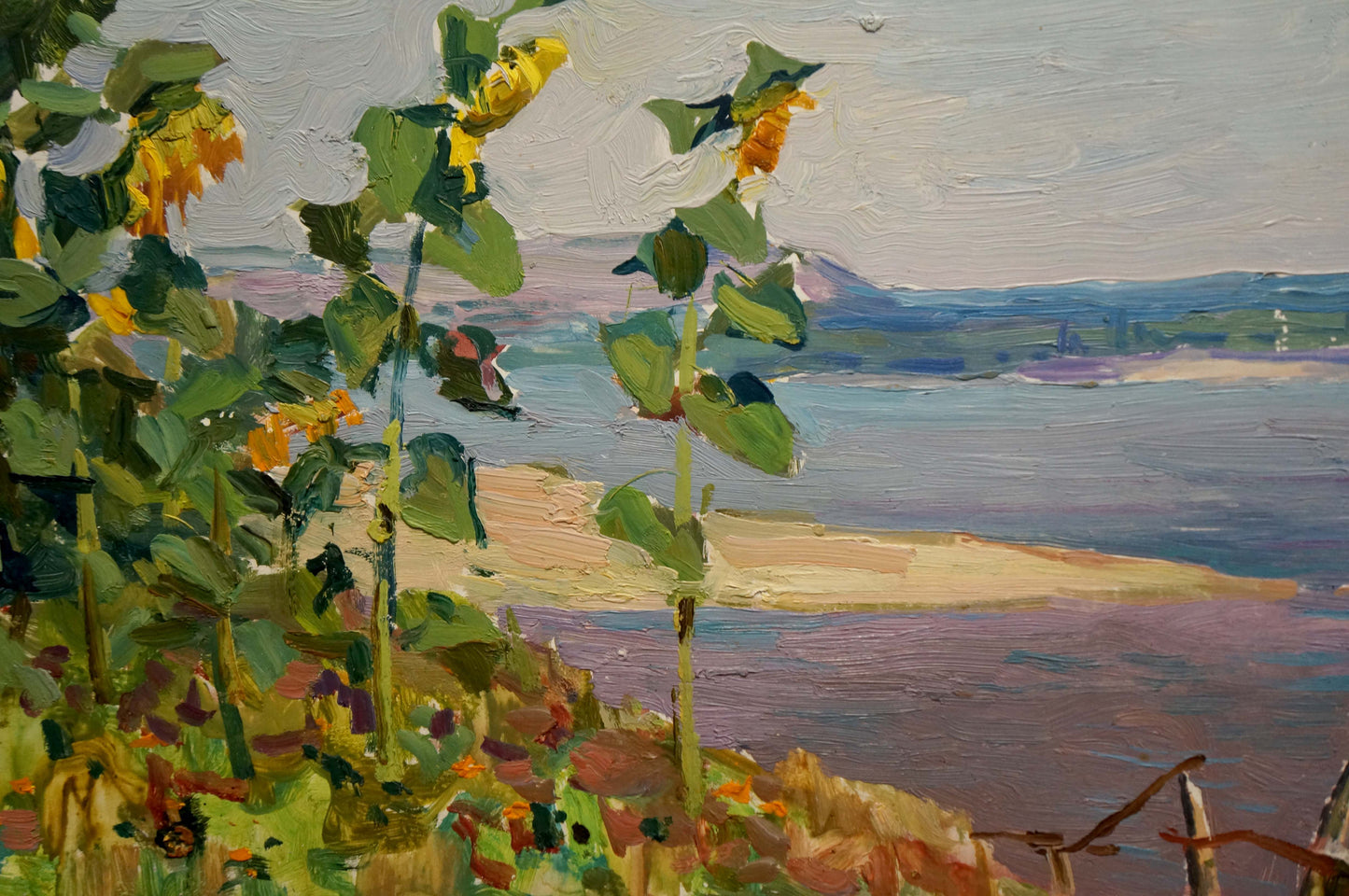 Vibrant impressionist oil painting of sunflowers by Glushchenko Nikolay Petrovich