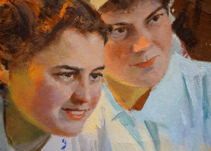 Oil painting portrait of two girls by Dumenko Sergey Danilovich
