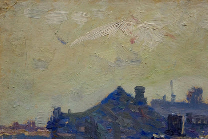 Textured impressionistic oil painting of Odessa city landscape village scene