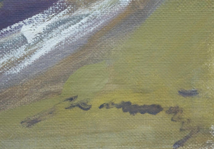 Oil painting Mountain Plains by Kashshay Anton Mikhailovich, textured green white brown strokes