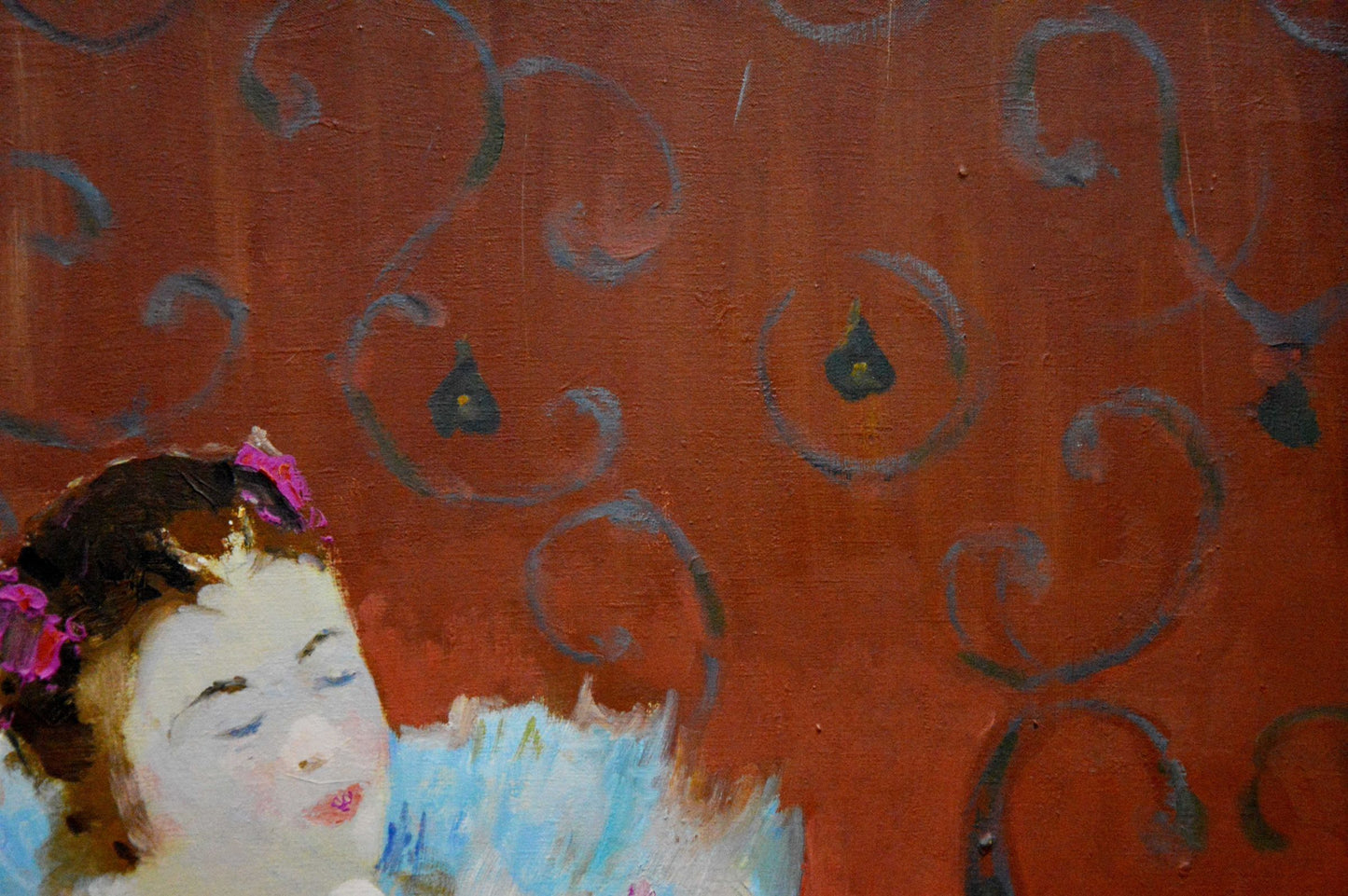 Oil painting of sleeping ballerina portrait by Baskakov N. N