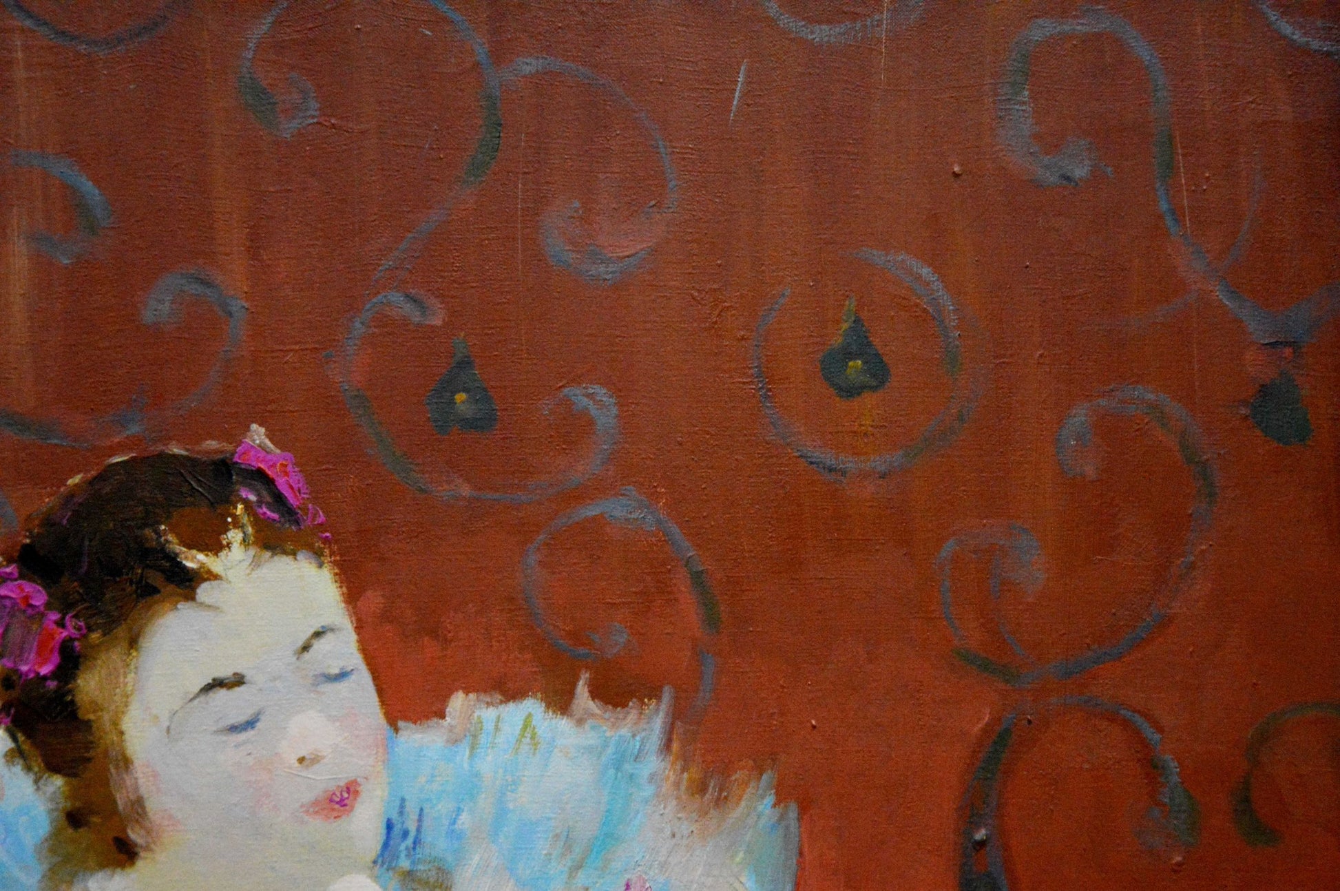 Oil painting of sleeping ballerina portrait by Baskakov N. N