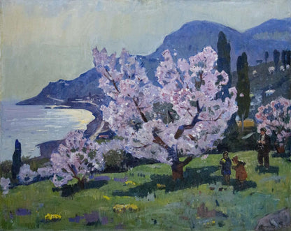 Oil painting Blossoming Seaside Garden by Alexander Kerzhner