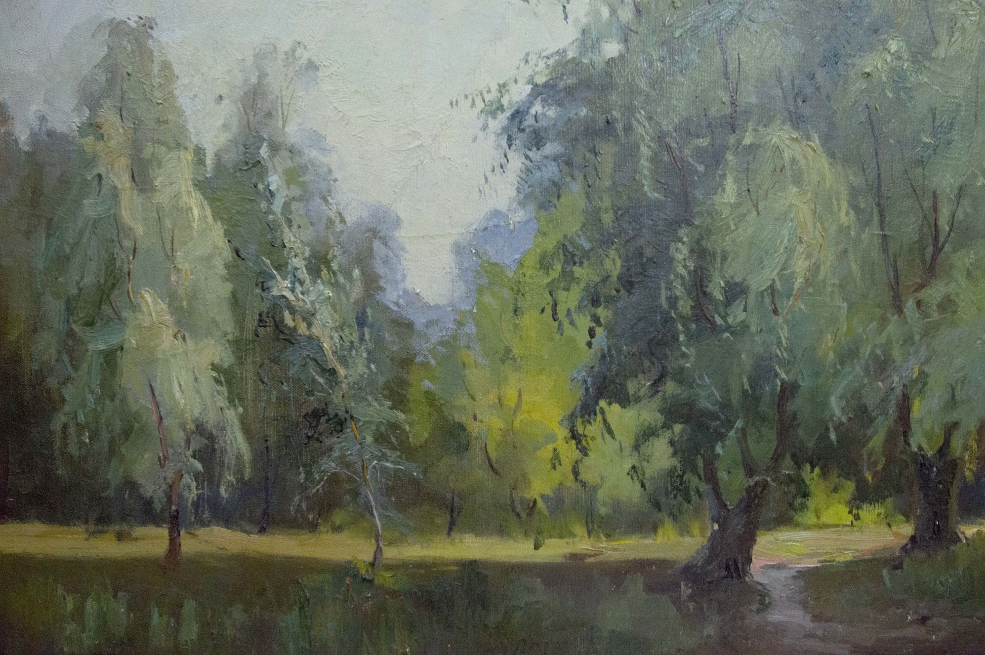 Impressionistic oil painting of summer forest landscape by Nepiypivo Vasily Ignatievich