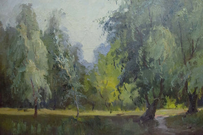 Impressionistic oil painting of summer forest landscape by Nepiypivo Vasily Ignatievich