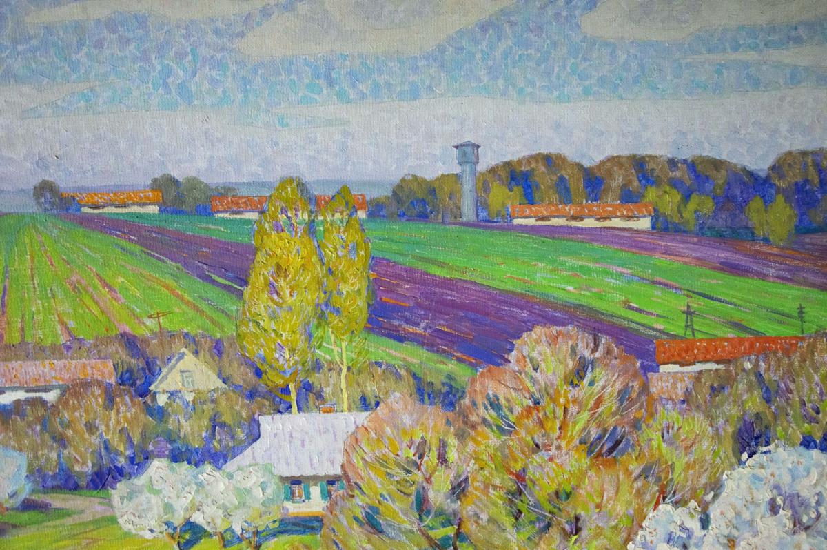 Vibrant Blooms oil painting by Zlyden Yuri Fedorovich, impressionist fields and sky