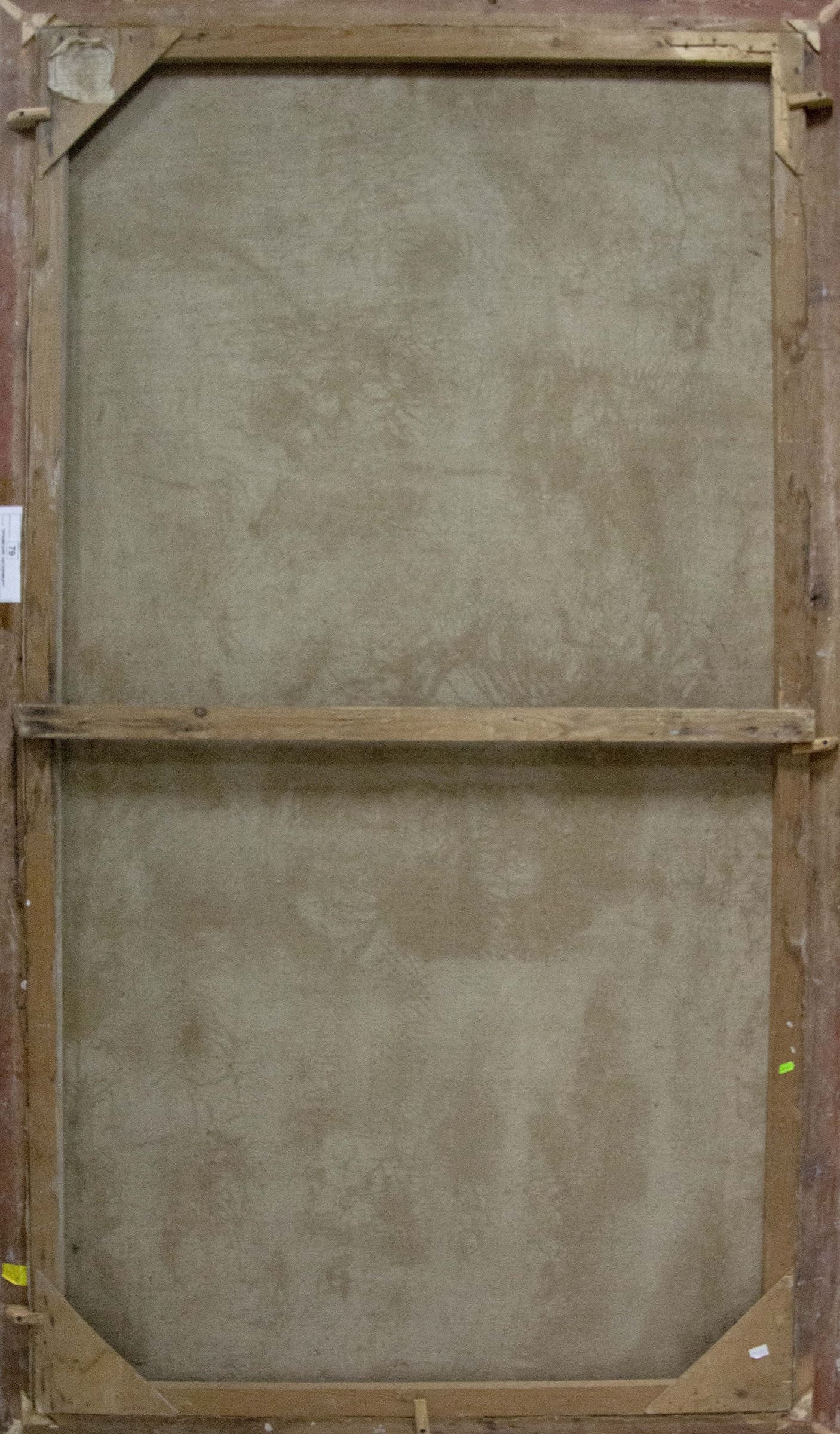 Back of two-panel wooden-framed oil painting by Karnaukh Petr Mikhailovich