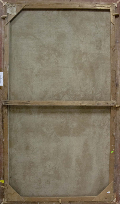 Back of two-panel wooden-framed oil painting by Karnaukh Petr Mikhailovich