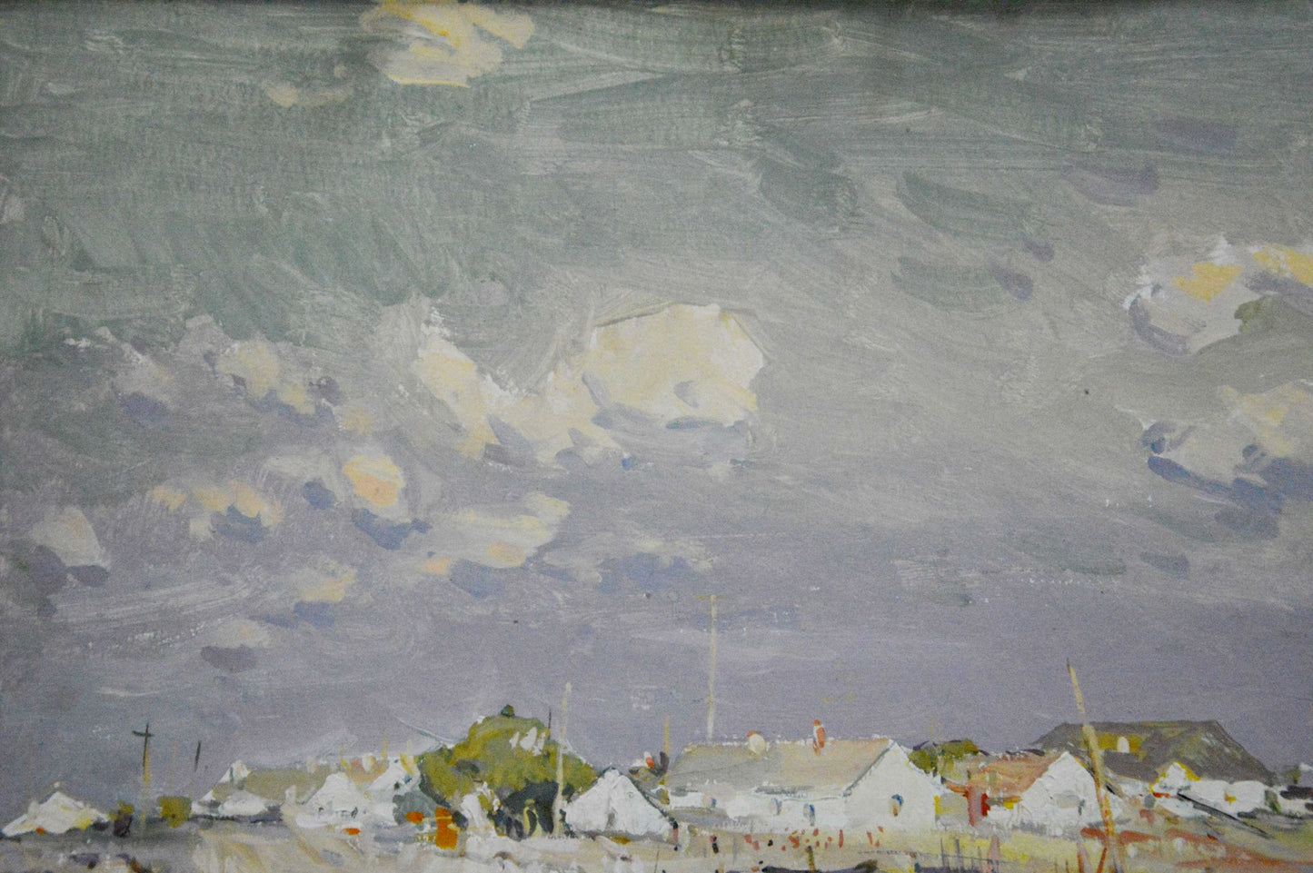 Impressionistic oil painting of fishing village by Sulimenko Petr Stepanovich