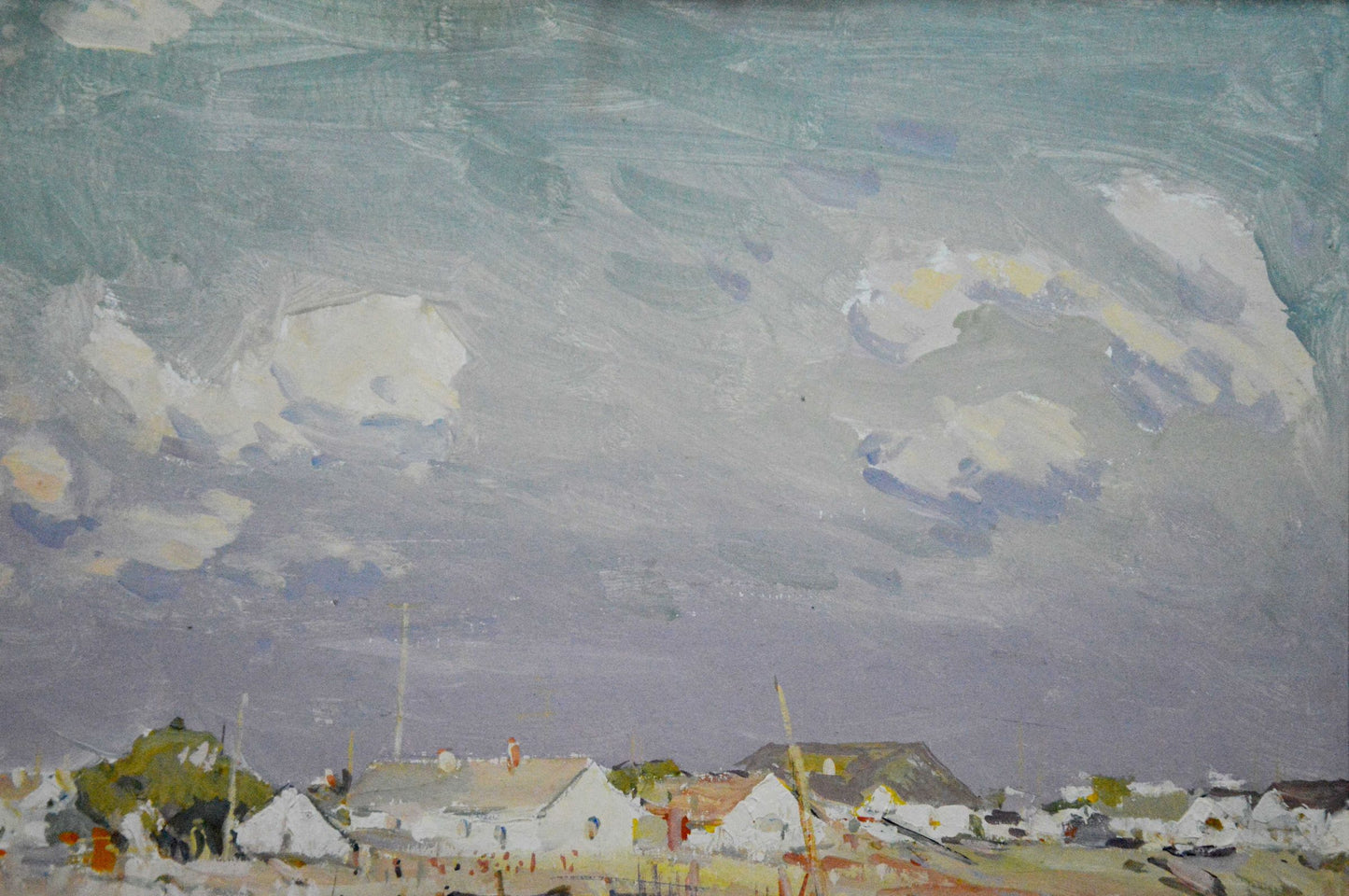 Sulimenko Petr Stepanovich oil painting of coastal fishing village