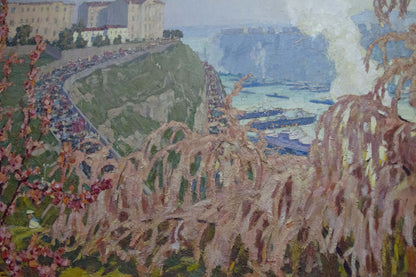 An oil artwork by Sergey Sidorovich Vladimirov portrays the May Day scene in S.