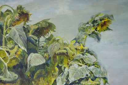 Impressionistic oil painting of sunflowers by Sidoruk Vladimir Fedorovich