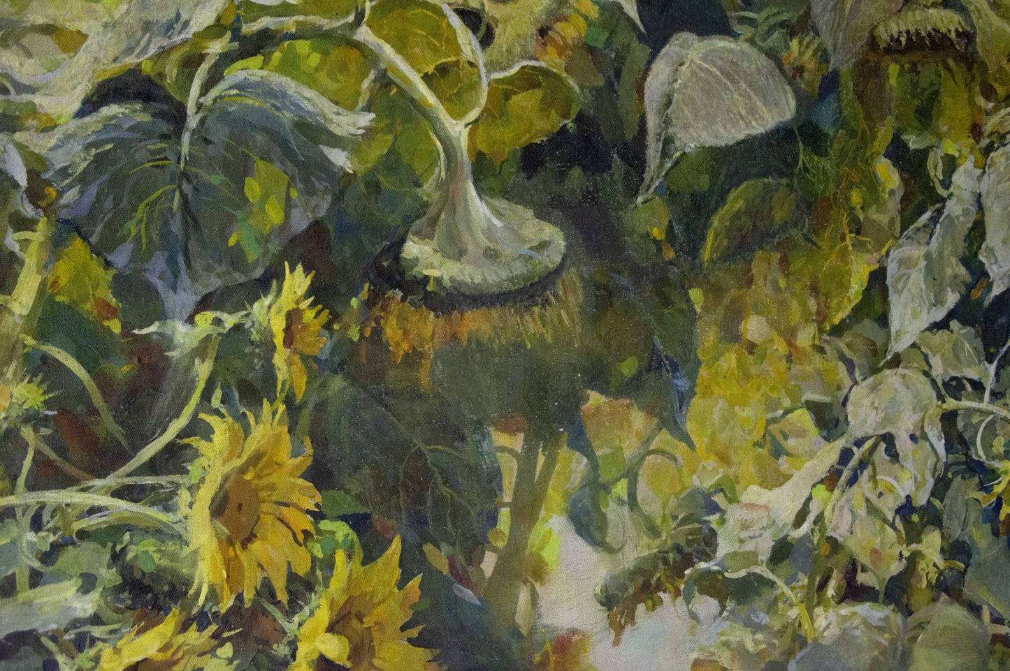 Vibrant oil painting of sunflowers by Sidoruk Vladimir Fedorovich