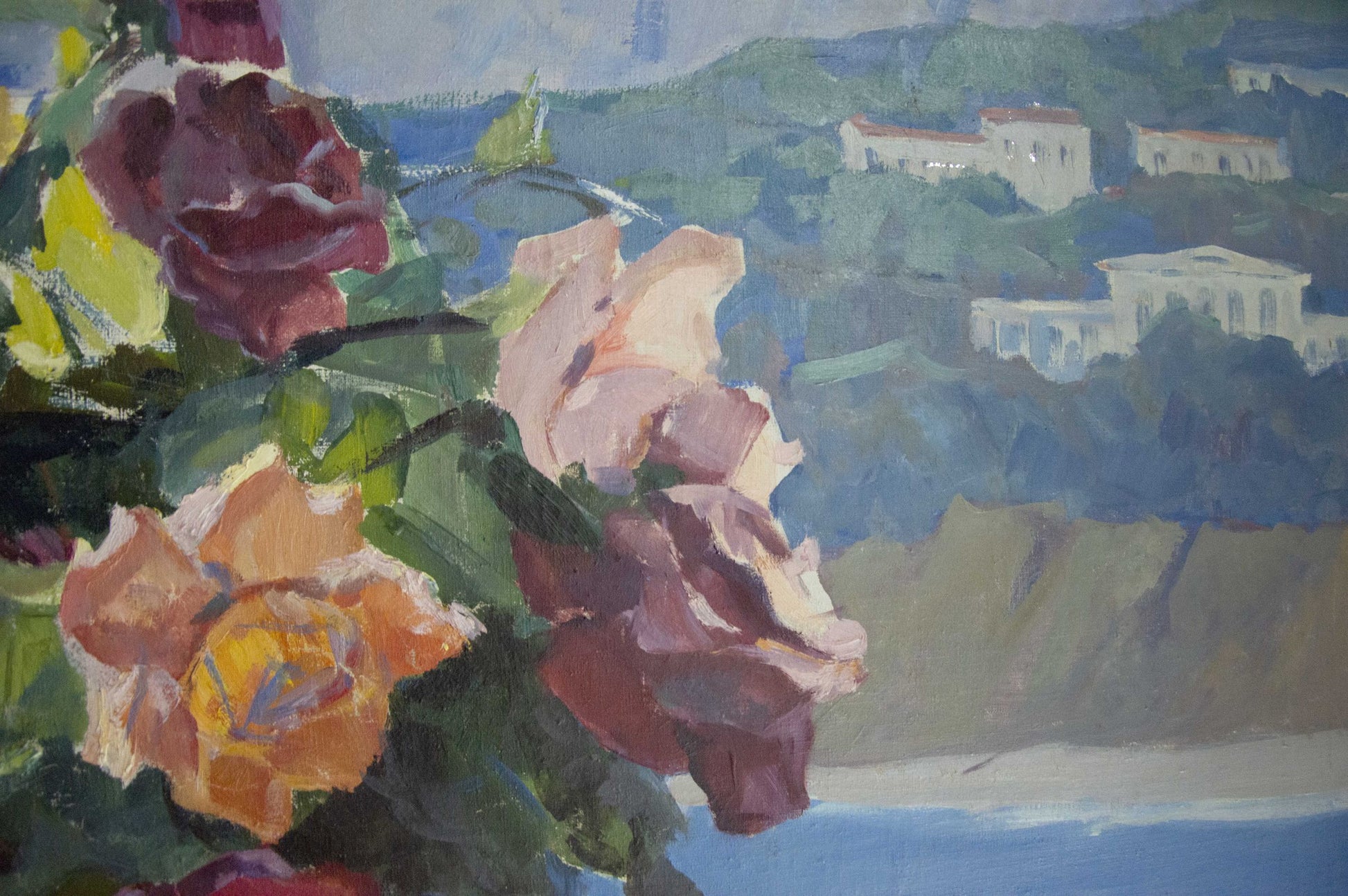 Oil painting Sea view by Tsvetkova Valentina Petrovna with roses