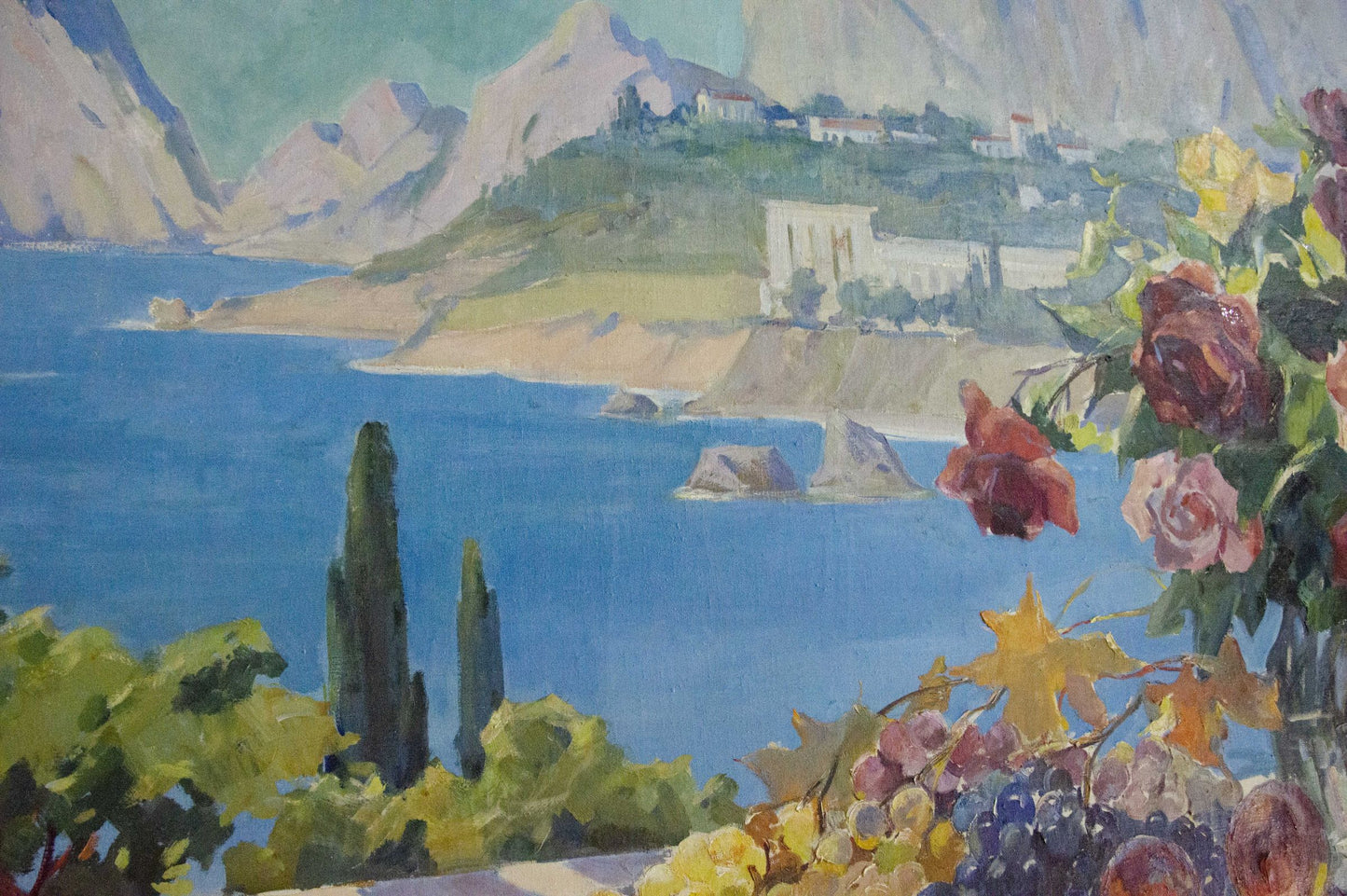 Vibrant watercolor coastal landscape by Tsvetkova Valentina Petrovna