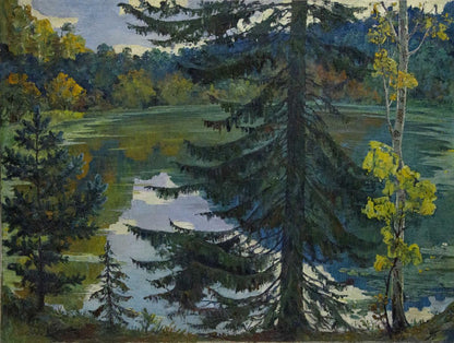 Serene Forest Lake oil painting by Khokhrin Valentin Petrovich