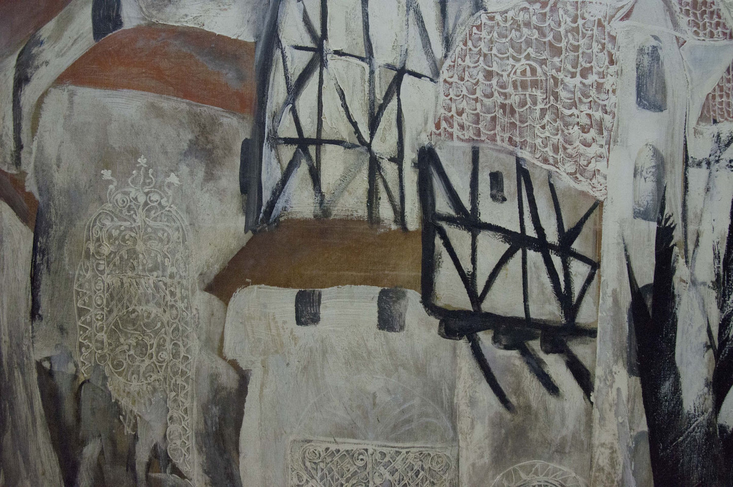 Abstract oil painting House by the shore by Zebek Nelli Petrovna