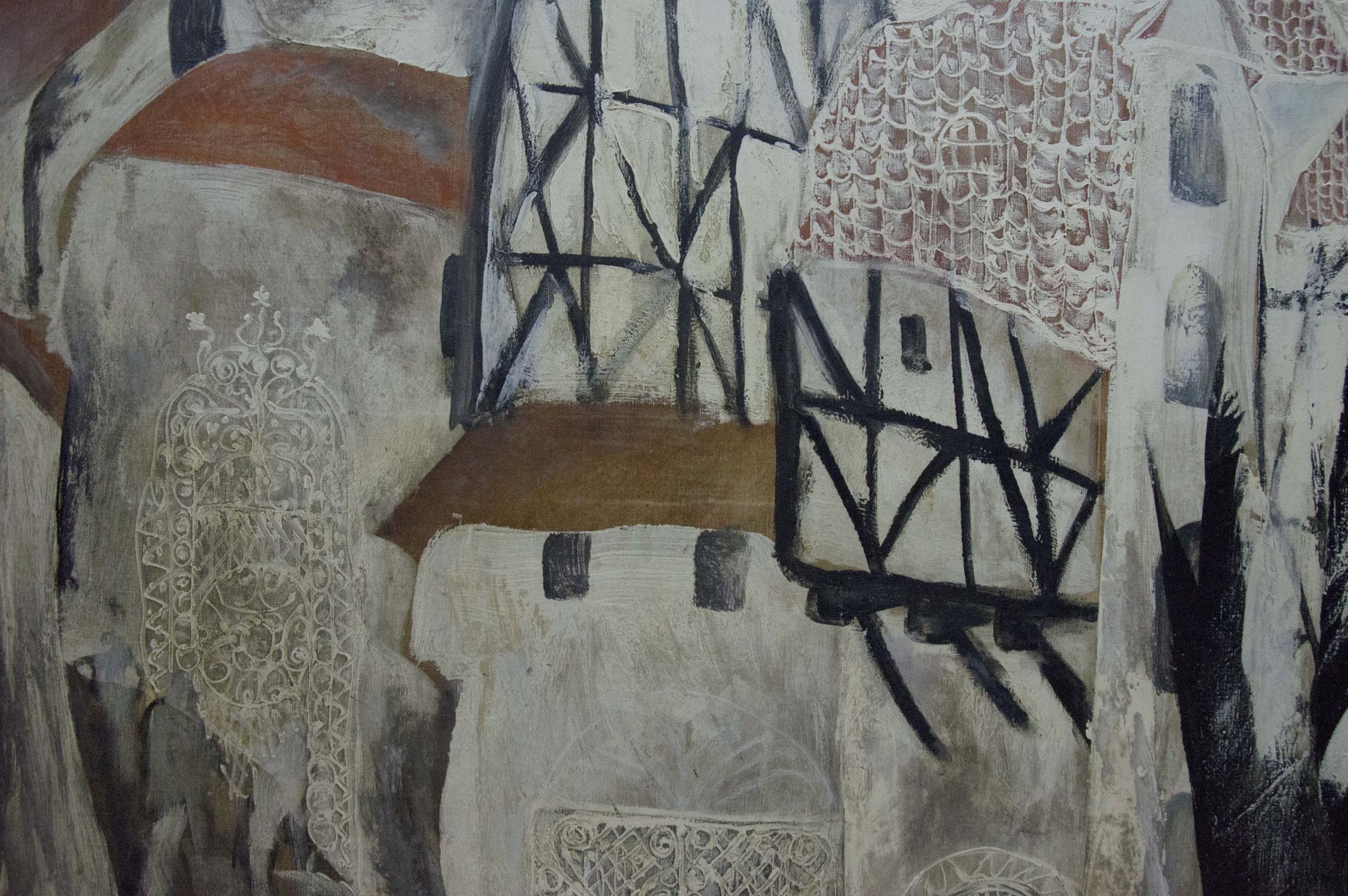 Abstract oil painting House by the shore by Zebek Nelli Petrovna
