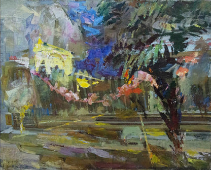 Oil painting Daylight Lapunov G.A. with bold abstract brushstrokes