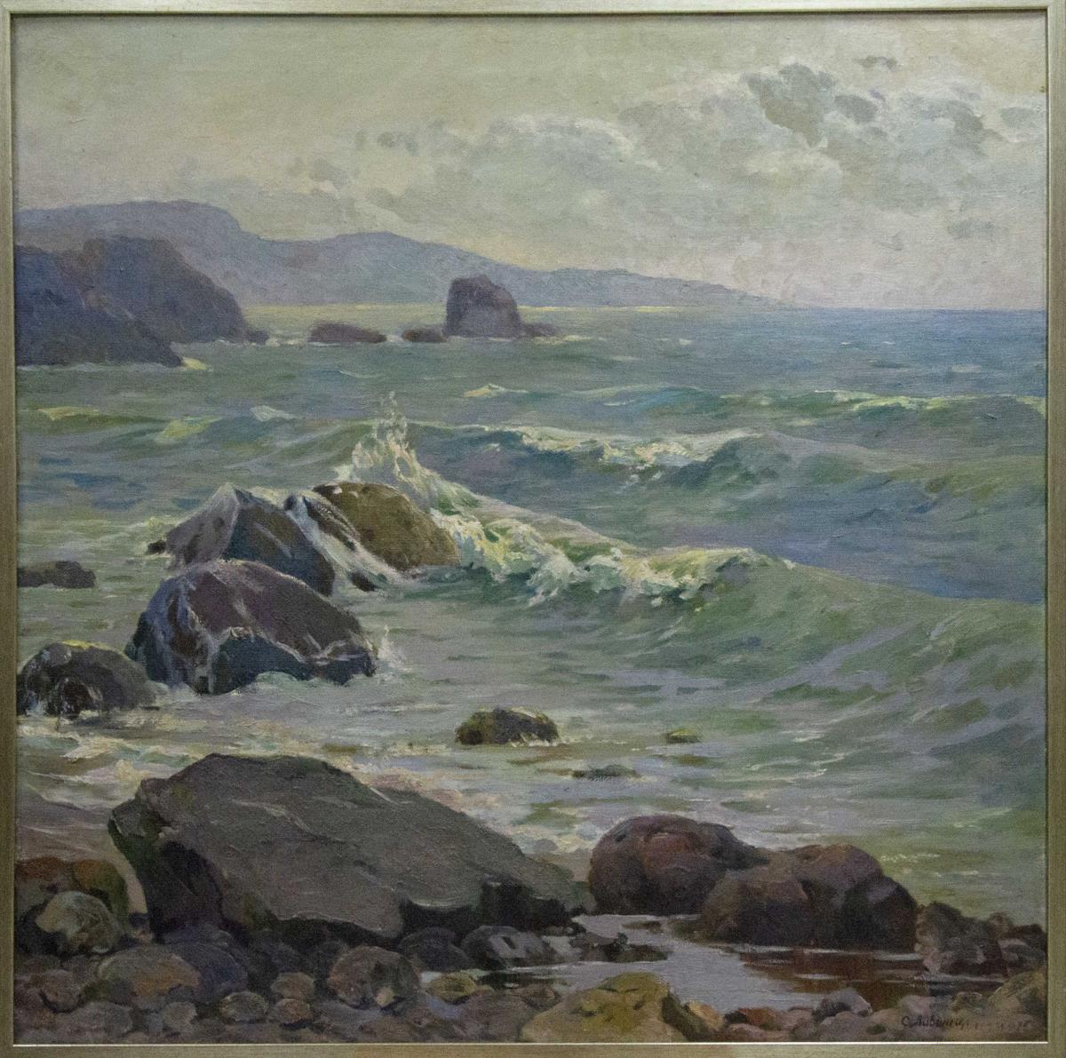 Framed oil painting Raging Sea by Livshits Chaim Moiseevich